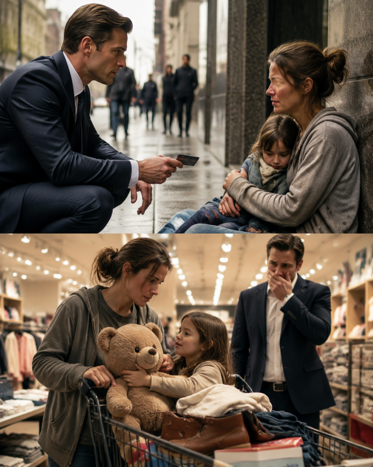 Billionaire Handed His Black Card to a Homeless Mother for One Day — But Her First Purchase Revealed the Truth Behind His Fortune and Left Him in Tears