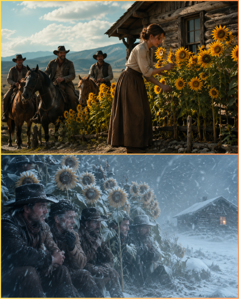 They Thought the Widow Planted Sunflowers Against Her Cabin for Decoration — Until the Blizzard Came