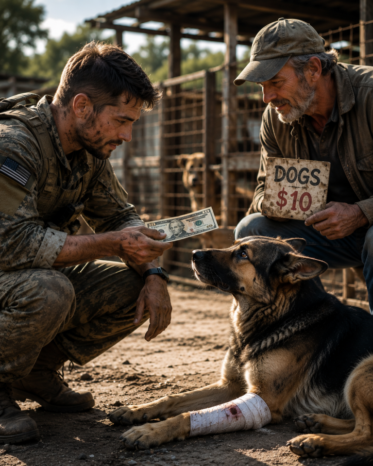 PTSD Soldier Paid $10 For Injured German Shepherd—But What The Dog Did Next Changed His Life Forever