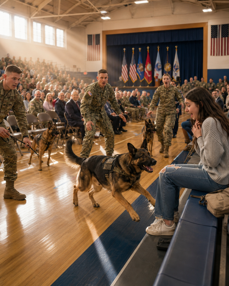 They Said She Didn’t Belong There — Then Every Military K9 Ran to Her