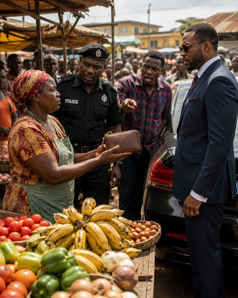 A Poor Fruit Seller Returned a Lost Wallet — But the Wealthy Owner Returned With a Surprise That Left the Entire Market Stunned.