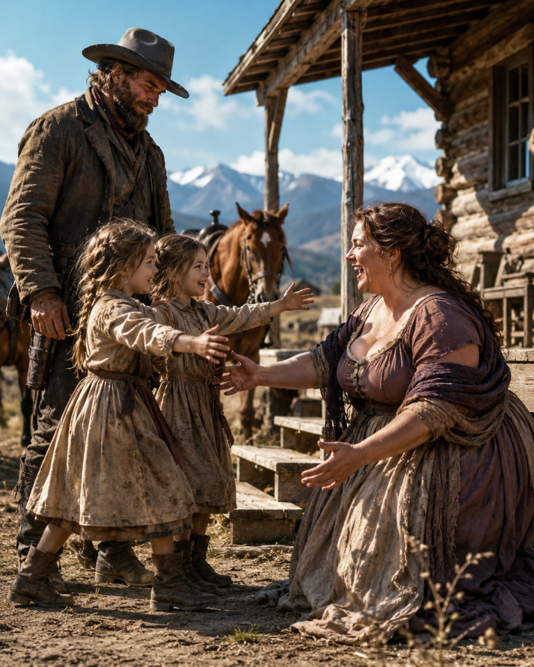 “We Want Her, Daddy!” The Mountain Man’s Twins Chose the Widow the Town Called ‘Too Wide to Wed’