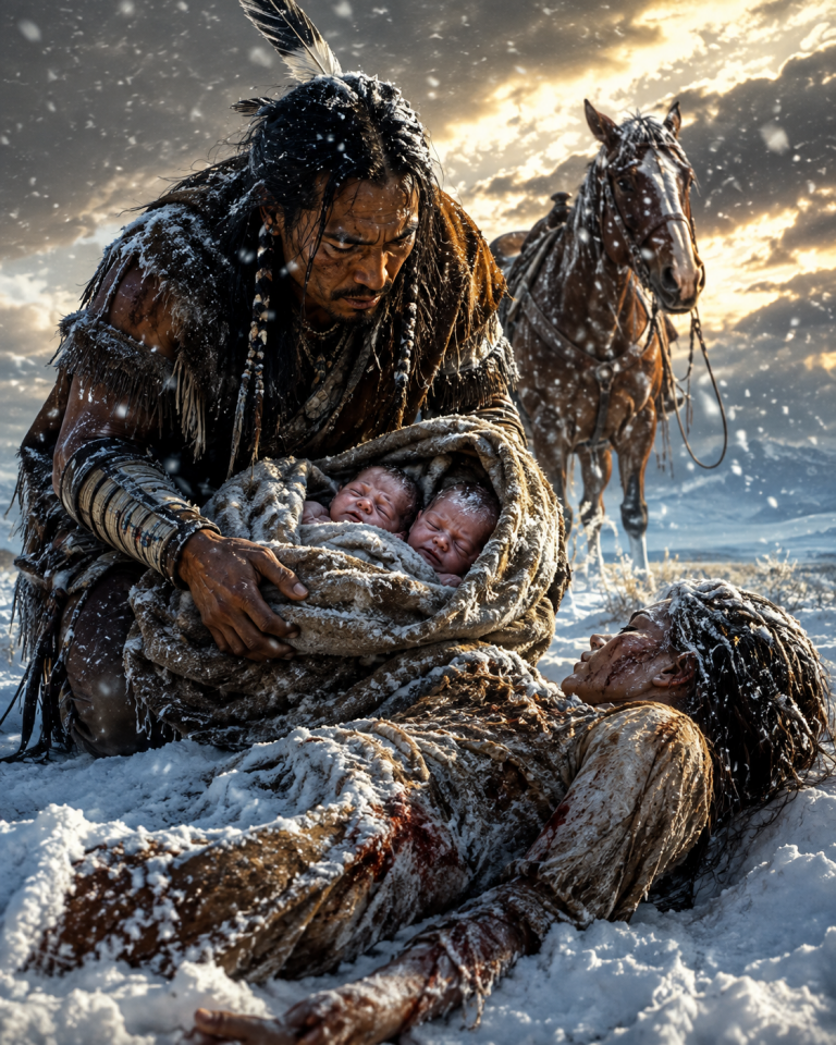 Widowed Settler Abandoned With Newborn Twins Until Comanche Hunter Found Them In The Blizzard
