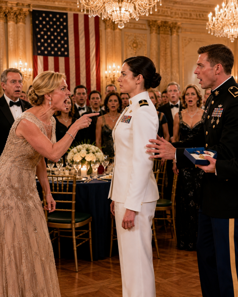 At My Husband’s Military Gala, My Mother-in-Law Pointed at Me in Full Dress Whites and Demanded That Military Police Arrest Me, Certain I Was an Impostor. Then My ID Was Scanned—and the Entire Ballroom Went Silent When the Screen Revealed Who I Really Was.