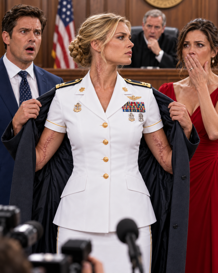 Her husband called her unstable and tried to take everything—then she opened her gray coat in court and revealed the decorated General he had spent years pretending she wasn’t.
